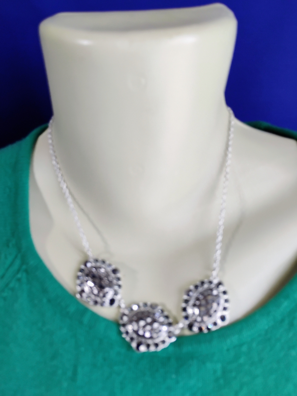 Liz Claiborne Silver Floral Medallion Necklace